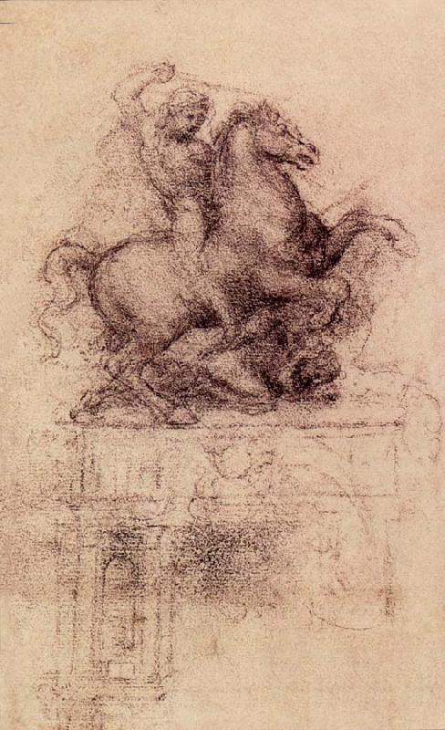 LEONARDO da Vinci Study Fur the Trivulzio-monument Germany oil painting art